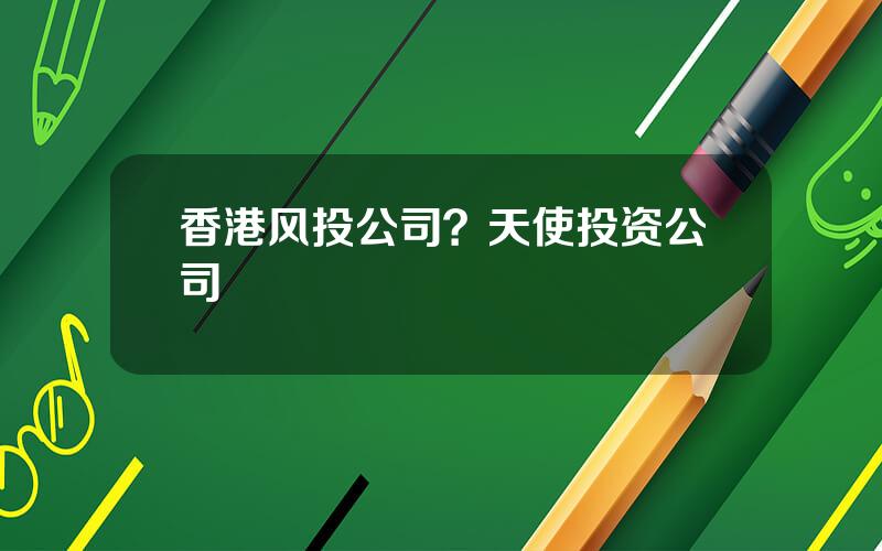 香港风投公司？天使投资公司