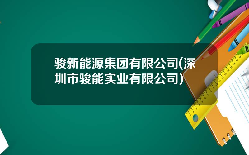 骏新能源集团有限公司(深圳市骏能实业有限公司)