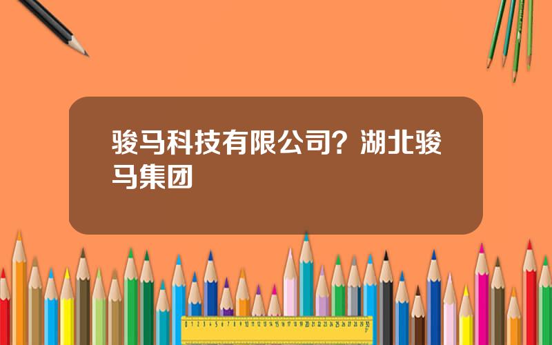 骏马科技有限公司？湖北骏马集团