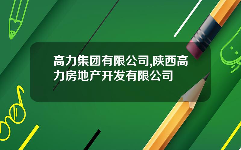 高力集团有限公司,陕西高力房地产开发有限公司