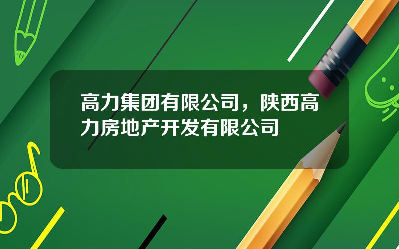 高力集团有限公司，陕西高力房地产开发有限公司