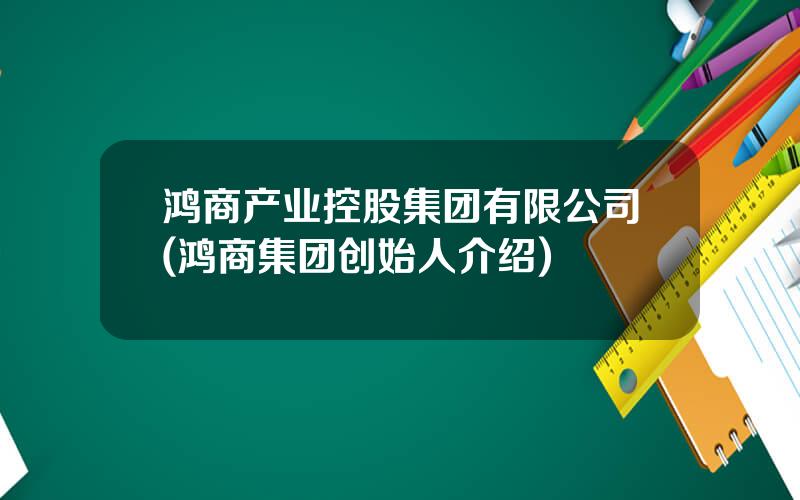 鸿商产业控股集团有限公司(鸿商集团创始人介绍)