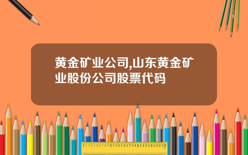 黄金矿业公司,山东黄金矿业股份公司股票代码