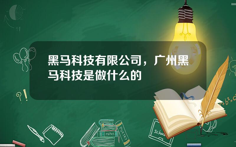 黑马科技有限公司，广州黑马科技是做什么的