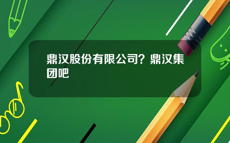鼎汉股份有限公司？鼎汉集团吧