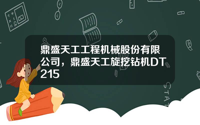 鼎盛天工工程机械股份有限公司，鼎盛天工旋挖钻机DT215
