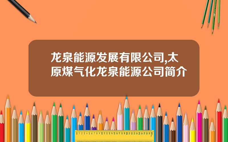龙泉能源发展有限公司,太原煤气化龙泉能源公司简介